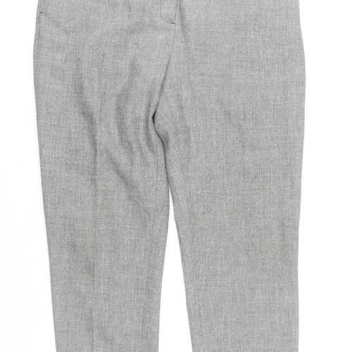 Jaeger Women Grey Size 14 Slim Fit Cropped Tailored Trousers