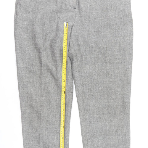 Jaeger Women Grey Size 14 Slim Fit Cropped Tailored Trousers