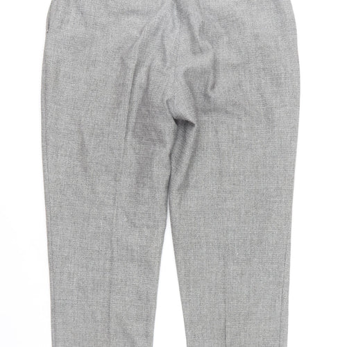 Jaeger Women Grey Size 14 Slim Fit Cropped Tailored Trousers
