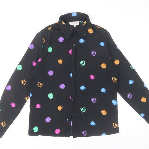 Dancing Leopard Women's Multicoloured Spot Button-Up Shirt Size 10