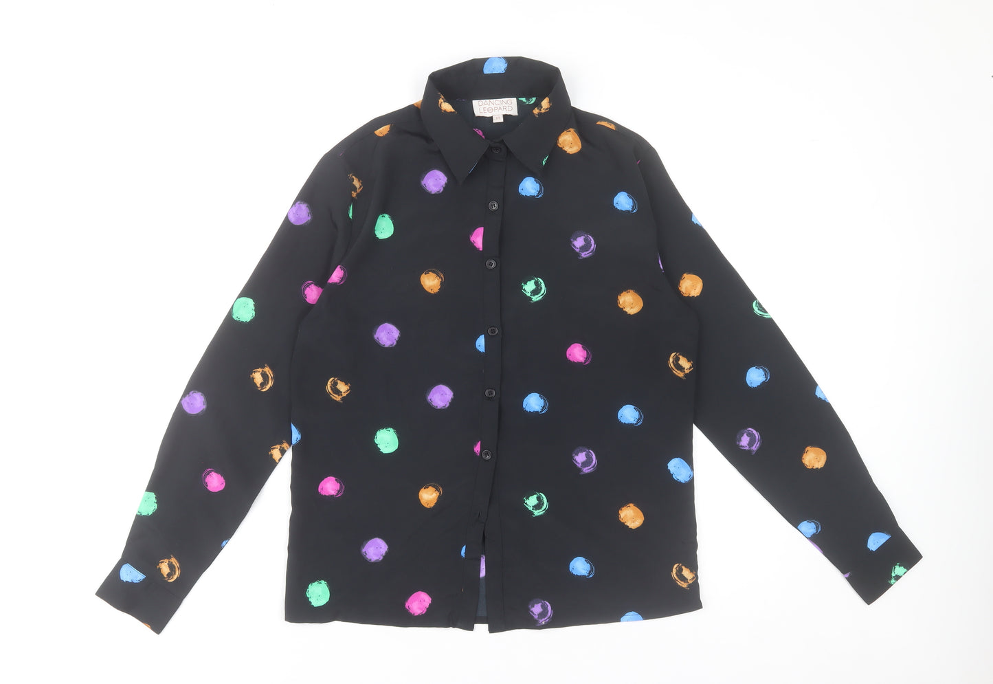 Dancing Leopard Women's Multicoloured Spot Button-Up Shirt Size 10