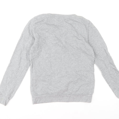 ONLY Women Grey Pullover Sweatshirt S Cotton Long Sleeve Casual