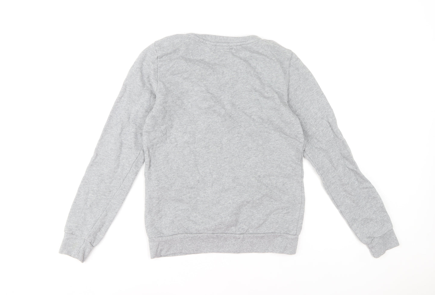 ONLY Women Grey Pullover Sweatshirt S Cotton Long Sleeve Casual