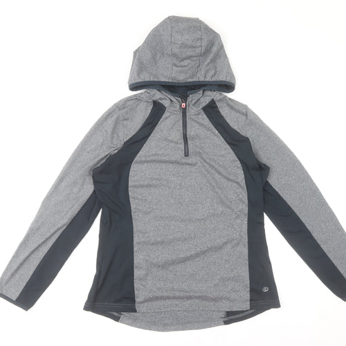 St. Bernard for Dunnes Women’s Grey 1/4 Zip Hooded Activewear Jacket Size 8