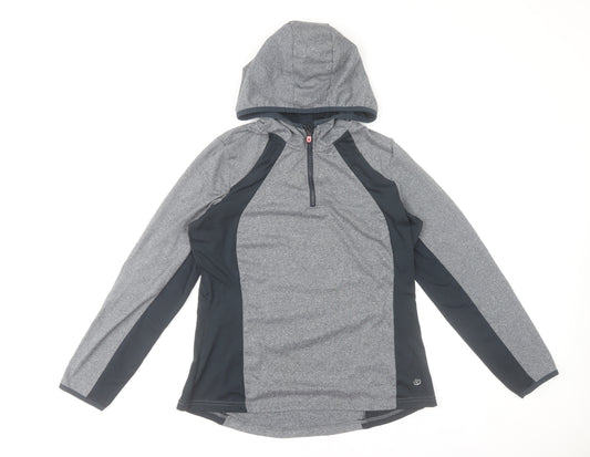 St. Bernard for Dunnes Women’s Grey 1/4 Zip Hooded Activewear Jacket Size 8