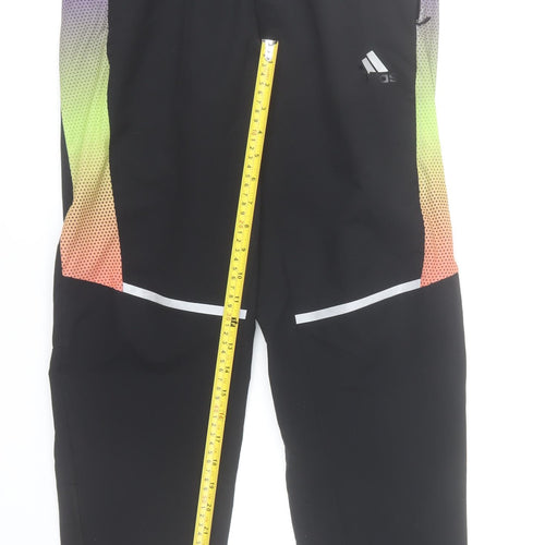 Adidas Men's Black Multicoloured Running Jogger Trousers Size M