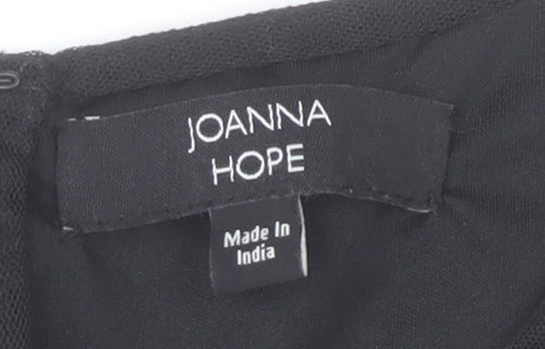 Joanna Hope Womens Black Beaded Fit & Flare Dress Size 12