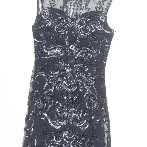 Lily McBee Women's Blue Sequin Bodycon Party Dress S