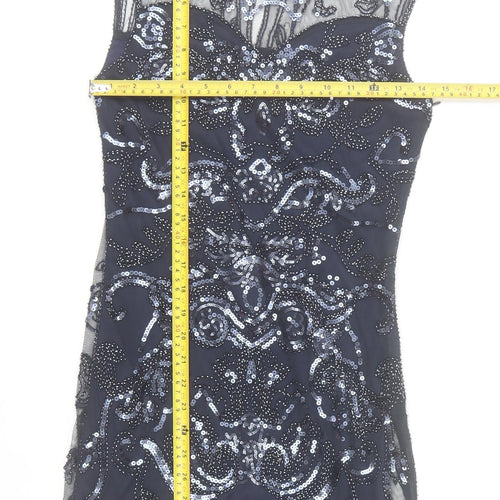 Lily McBee Women's Blue Sequin Bodycon Party Dress S