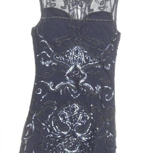 Lily McBee Women's Blue Sequin Bodycon Party Dress S