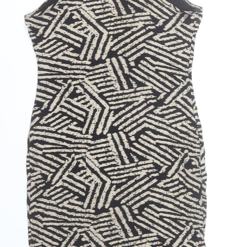 Apricot Women's Beige Black Geometric Bodycon Dress UK 12