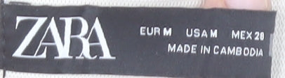 Zara Women Ivory Slim Fit Stretch Trousers Size M