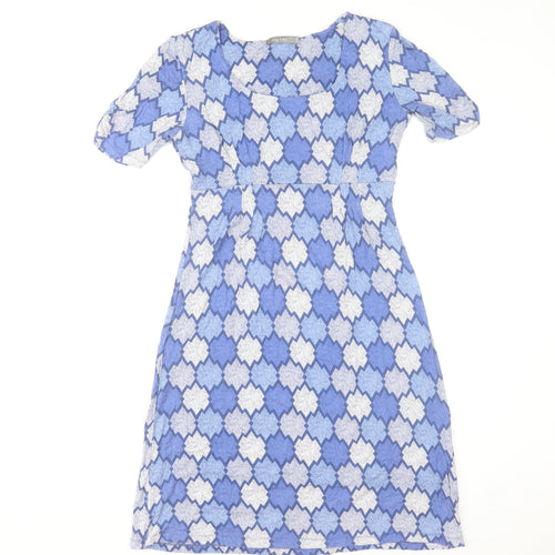 Lily and Me Women's Blue Geometric Jersey Shift Dress Size 8