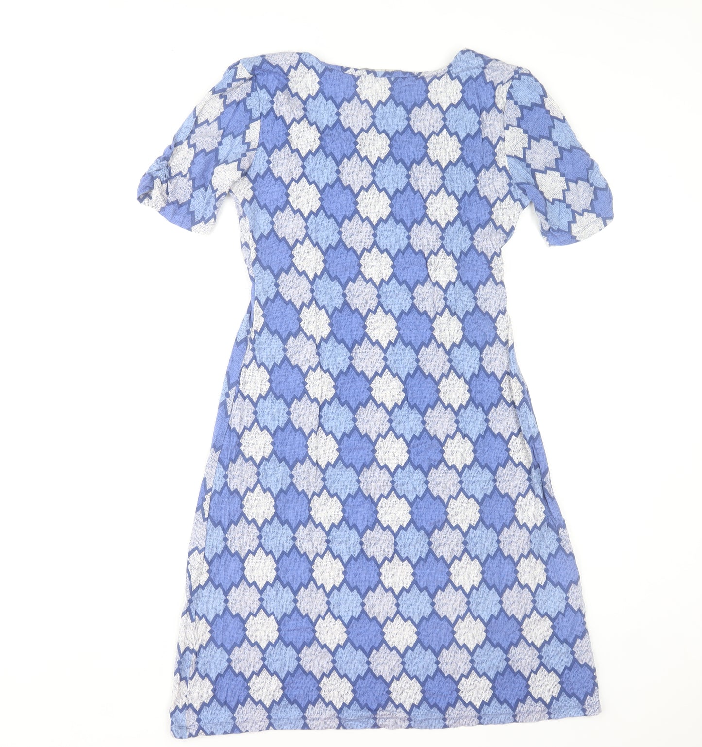 Lily and Me Women's Blue Geometric Jersey Shift Dress Size 8