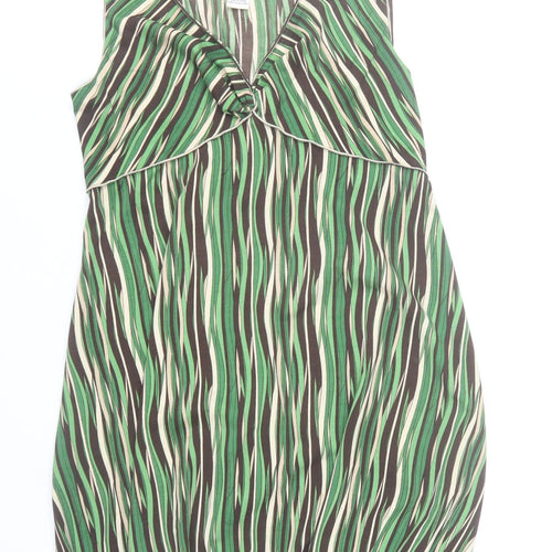 Max Studio Women Green Geometric Sleeveless Knee Dress M