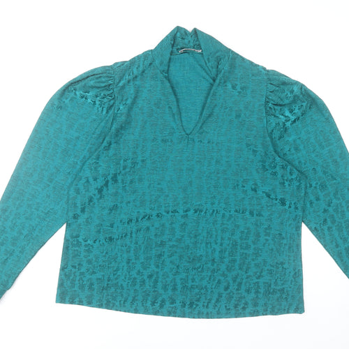 Gallery Women’s Green V-Neck Tunic Blouse Size 20 Long Sleeve