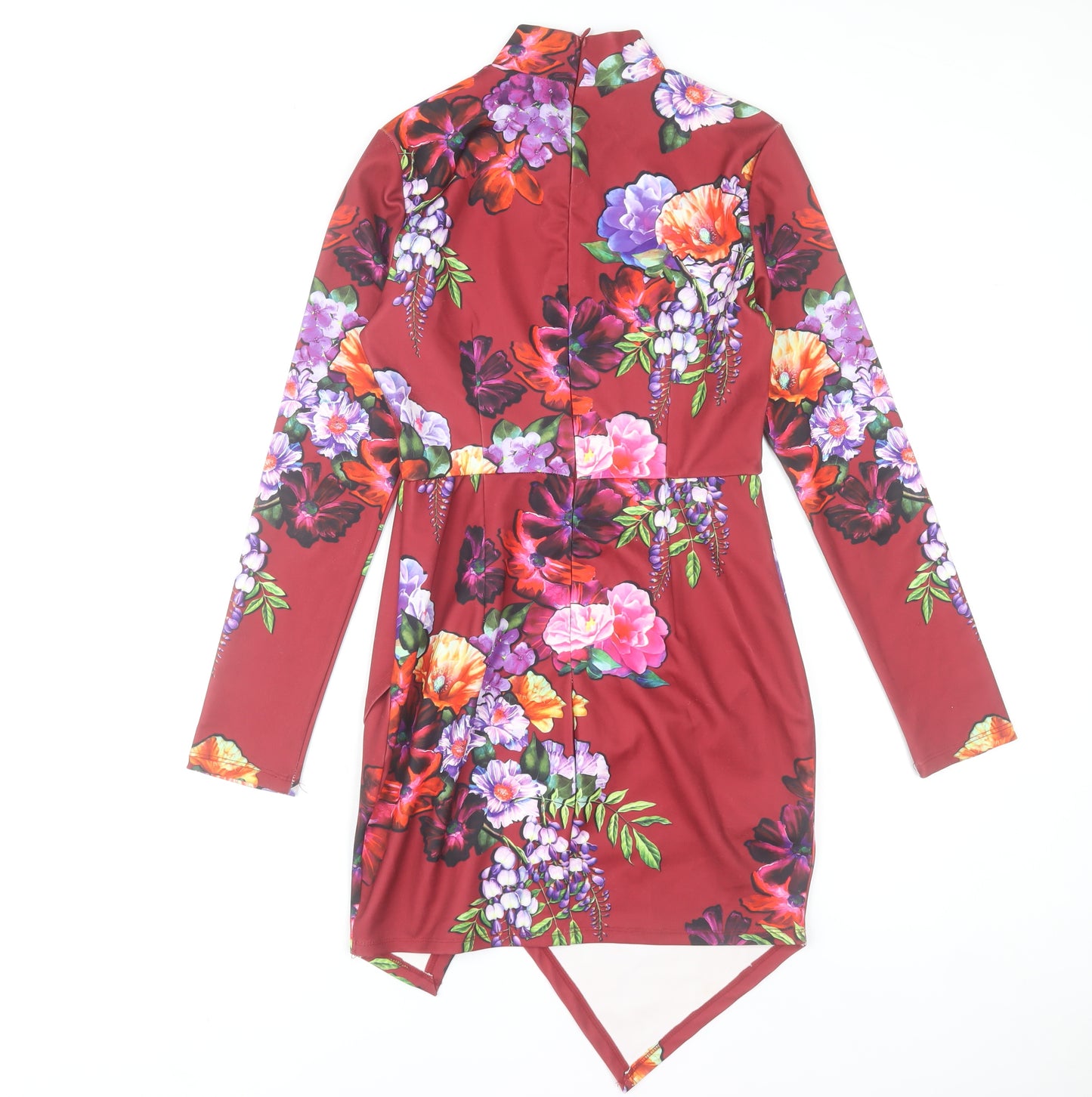 Ginger Fizz Women's Red Floral Long Sleeve Bodycon Dress M