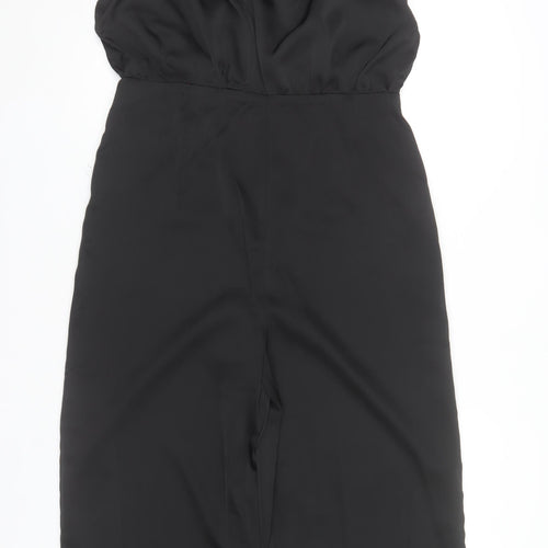 Boohoo Women's Black Sleeveless Wide-Leg Jumpsuit Size 14