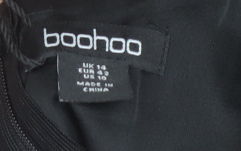 Boohoo Women's Black Sleeveless Wide-Leg Jumpsuit Size 14