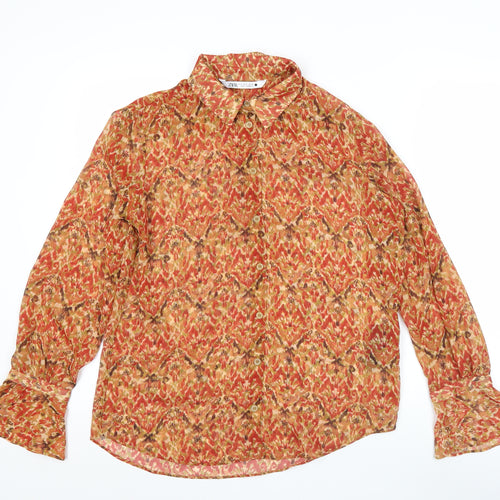 Zara Women's Multicoloured Long Sleeve Tunic Blouse Size S