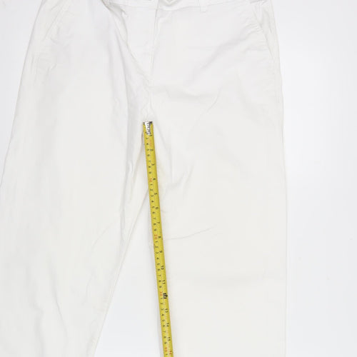 Next Women's White Chino Trousers Size 10R Cotton Blend Casual