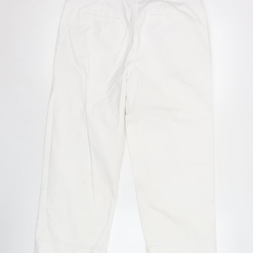 Next Women's White Chino Trousers Size 10R Cotton Blend Casual