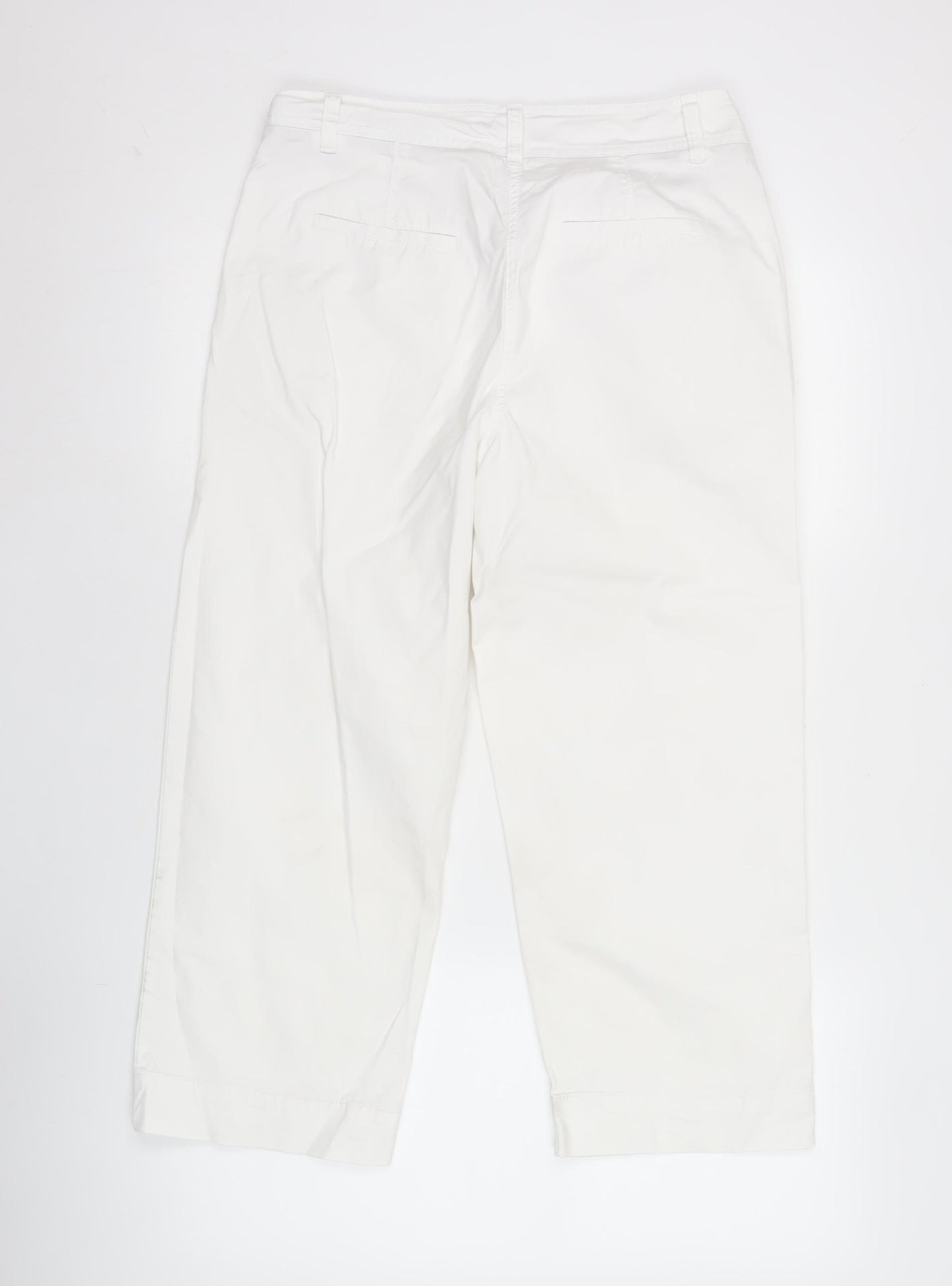 Next Women's White Chino Trousers Size 10R Cotton Blend Casual