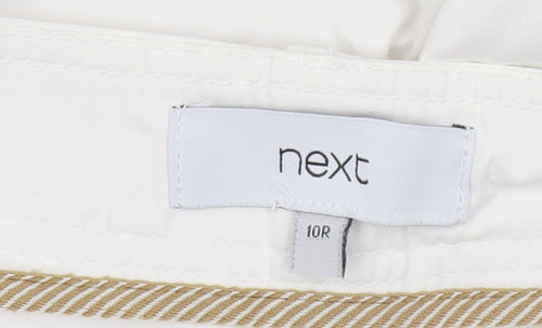 Next Women's White Chino Trousers Size 10R Cotton Blend Casual