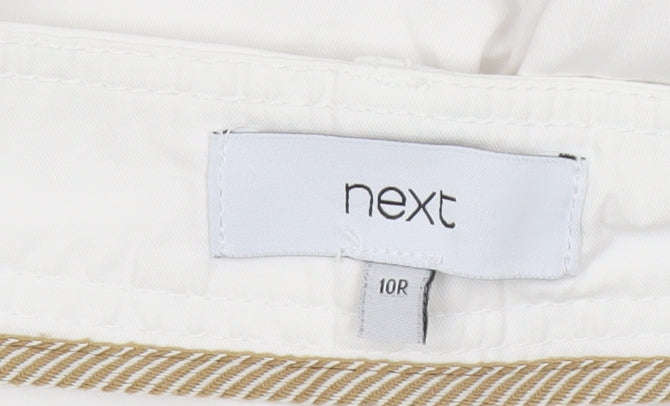 Next Women's White Chino Trousers Size 10R Cotton Blend Casual