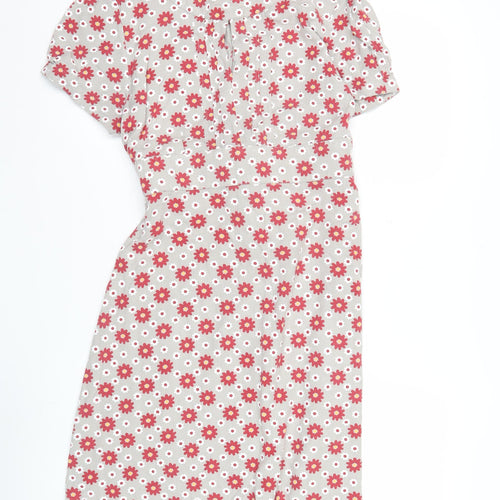 Circus Women’s Beige Floral A-Line Knee Length Dress Size 14