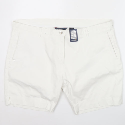Regatta Women’s White Chino Shorts Size 20 Cotton Stretch Summer