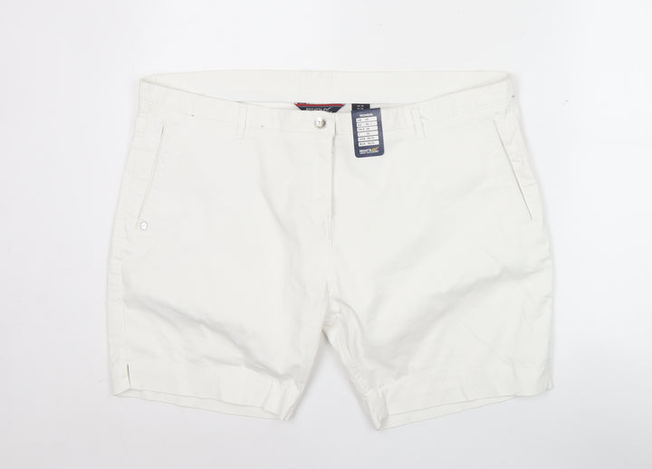 Regatta Women’s White Chino Shorts Size 20 Cotton Stretch Summer