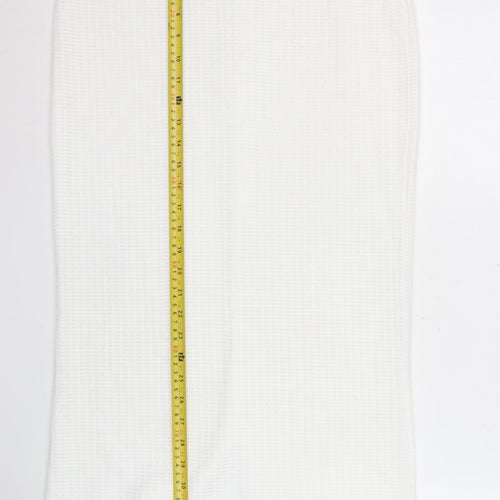 PrettyLittleThing Women's White Knit Midi Pencil Skirt Size 8
