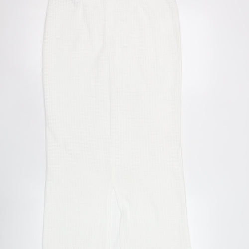 PrettyLittleThing Women's White Knit Midi Pencil Skirt Size 8
