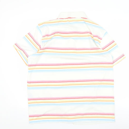Le Coq Sportif Men's Multicoloured Striped Polo Shirt L