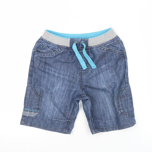 St. Bernard Boys Blue Cargo Shorts Age 7 Years Elastic Waist Drawstring