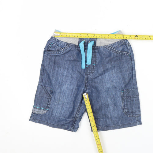 St. Bernard Boys Blue Cargo Shorts Age 7 Years Elastic Waist Drawstring