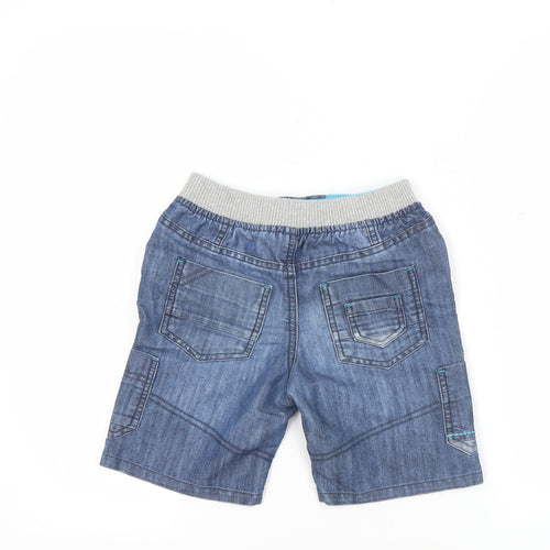 St. Bernard Boys Blue Cargo Shorts Age 7 Years Elastic Waist Drawstring