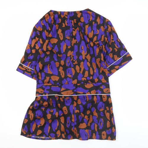 Selected Femme Women's Multicoloured Animal Print Lyocell Blouse Size 8