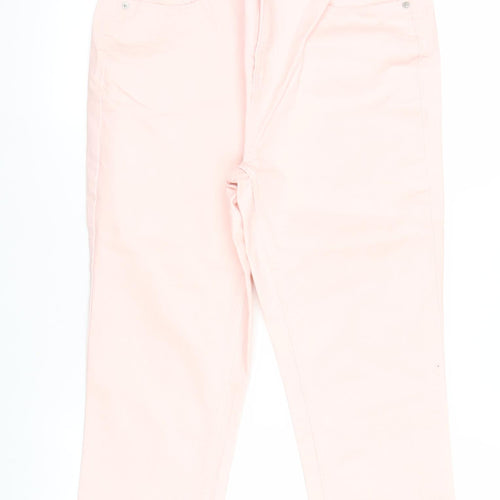 Dunnes Stores Women Pink Capri Jeans Size 12 Cotton Blend Stretch