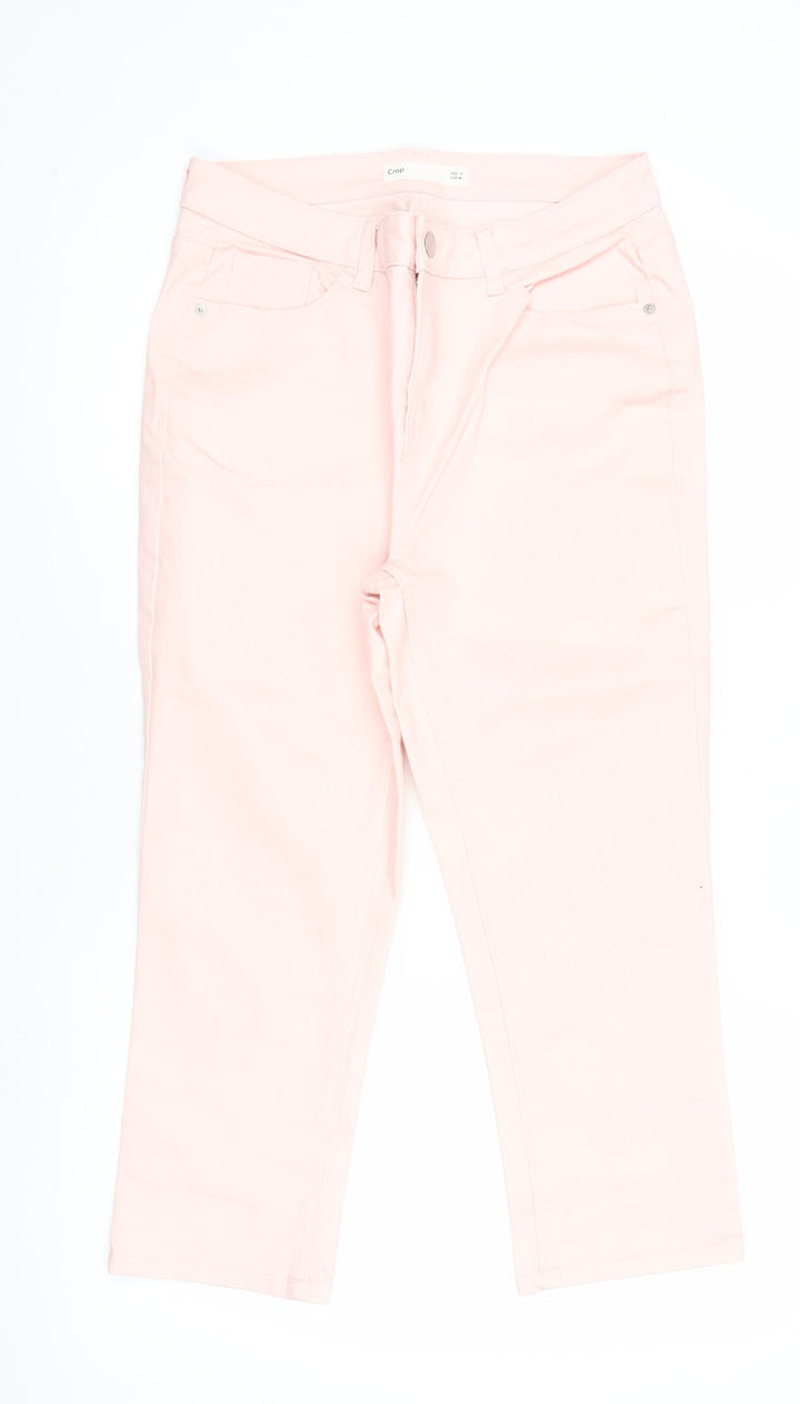 Dunnes Stores Women Pink Capri Jeans Size 12 Cotton Blend Stretch