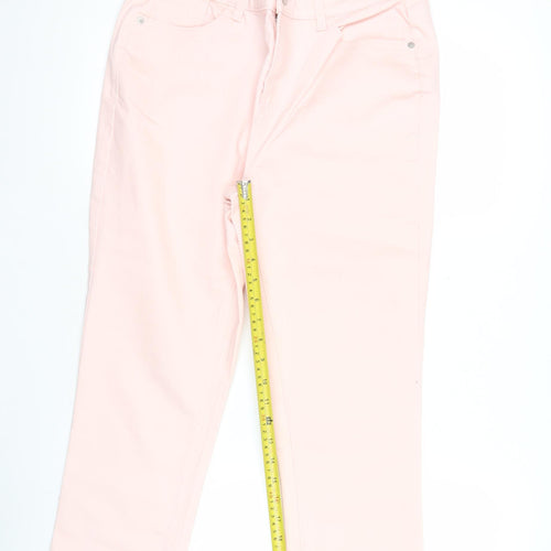 Dunnes Stores Women Pink Capri Jeans Size 12 Cotton Blend Stretch