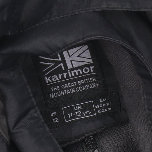 Karrimor Boys Black Waterproof Hooded Rain Jacket 11-12 Years