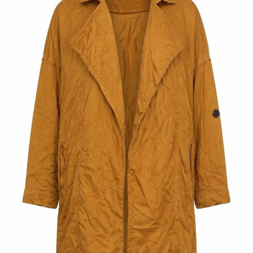 Mango Women's Brown Lyocell Trench Coat Size 12 Long Sleeve