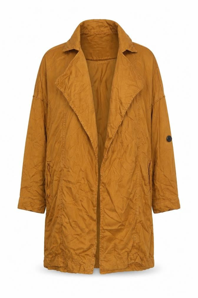 Mango Women's Brown Lyocell Trench Coat Size 12 Long Sleeve