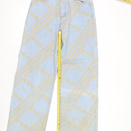 Adika Women’s Blue Floral Wide-Leg Jeans Size S