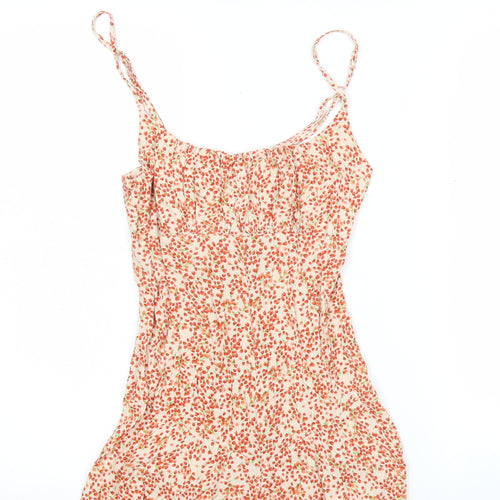 Pull & Bear Women's Beige Floral Viscose Playsuit Size S