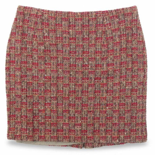 Nine to Five Womens Red Tweed Wool Short Straight Skirt Size 14