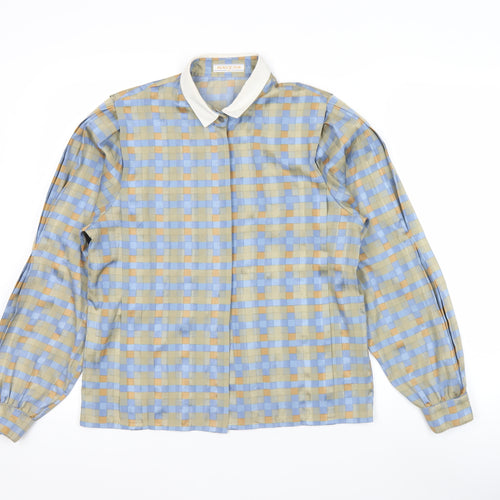 Ravens Women Multicoloured Check Long Sleeve Collared Button-Up Shirt Size 12