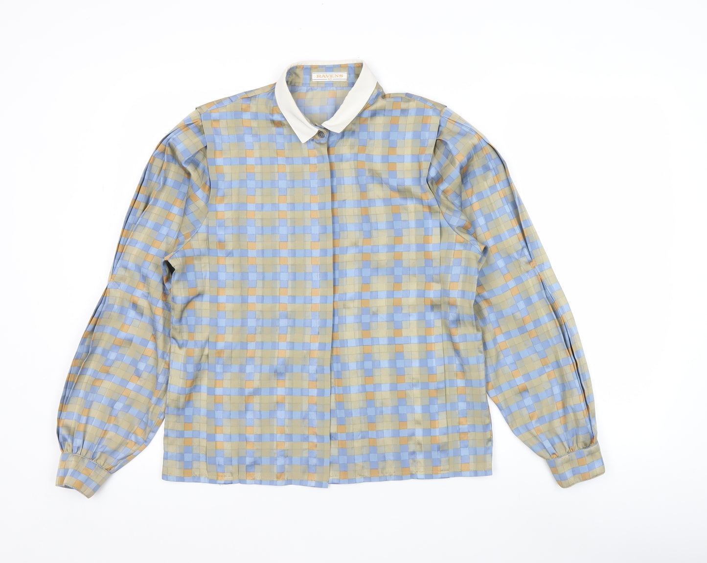 Ravens Women Multicoloured Check Long Sleeve Collared Button-Up Shirt Size 12